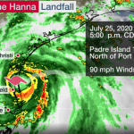 Hurricane Hanna Makes Landfall on Padre Island, Texas